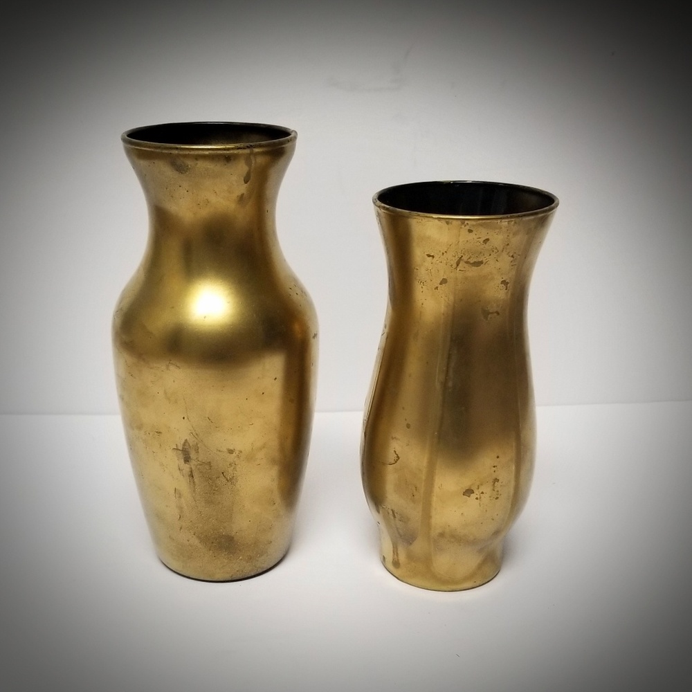 Gold color rustic vase set